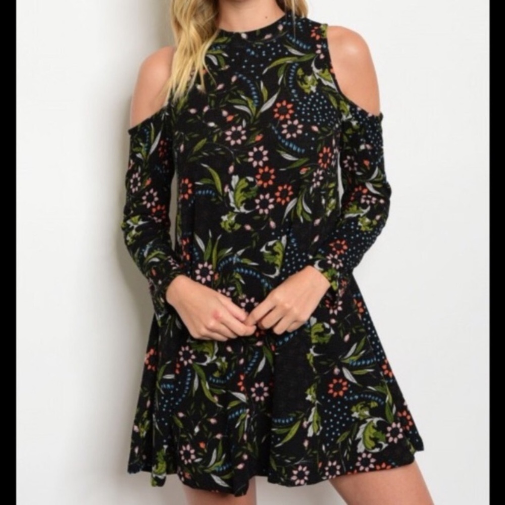 Floral Mock Neck Dress